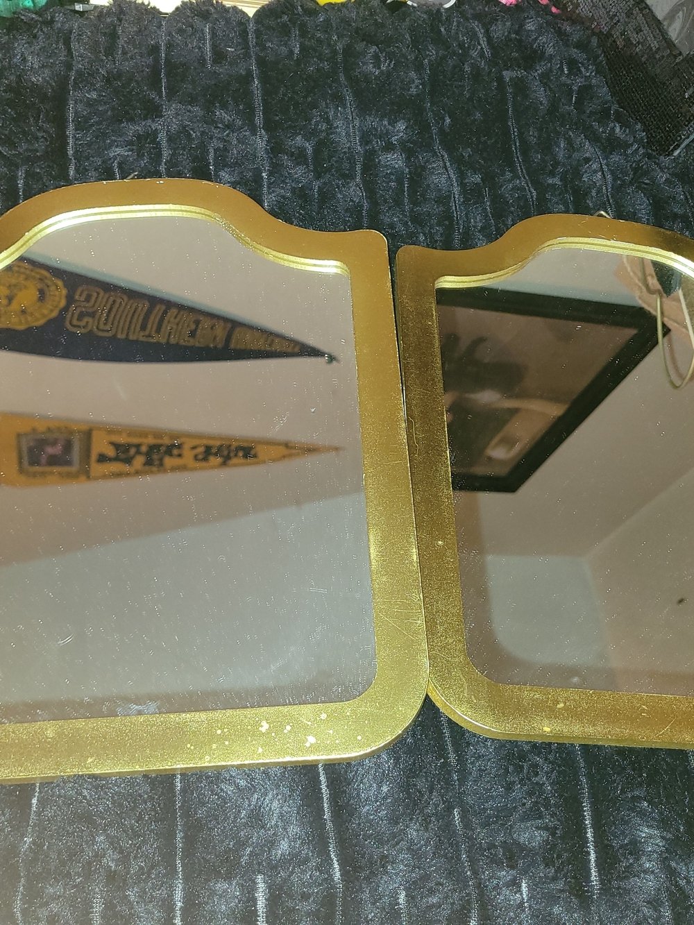 Vintage Gold Double Vanity Mirror